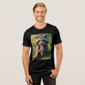 「ラクーン食べアイス」 トライブレンドTシャツ (正面全面)