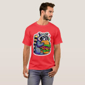 ラクーン食べチーズバーガー5 Tシャツ (正面フル)