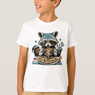 ラクーン食べピザ Tシャツ