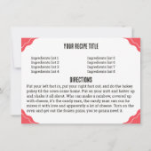 ラクーン食べ物ベーキングクックブックレシピカード 招待状 (裏面)