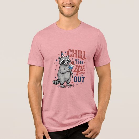 ラクーン アメリカ 国旗 Tシャツ デザイン ( (正面)