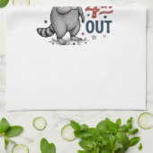 ラクーン アメリカ 国旗 Tシャツ デザイン ( キッチンタオル (折り畳み)