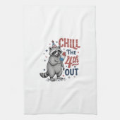 ラクーン アメリカ 国旗 Tシャツ デザイン ( キッチンタオル (縦)