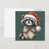 ラクーン クリスマス 動物 サンタ ハット クリスマス (正面/裏面)