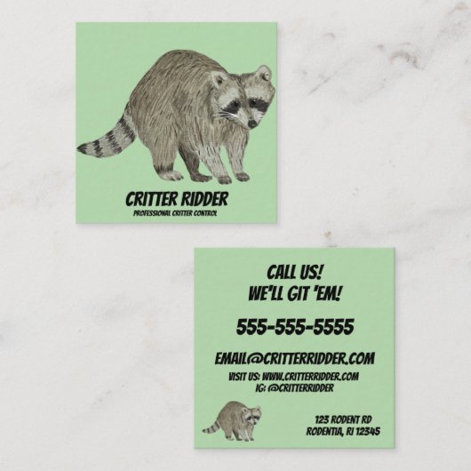 ラクーン スクエア名刺 (正面/裏面)