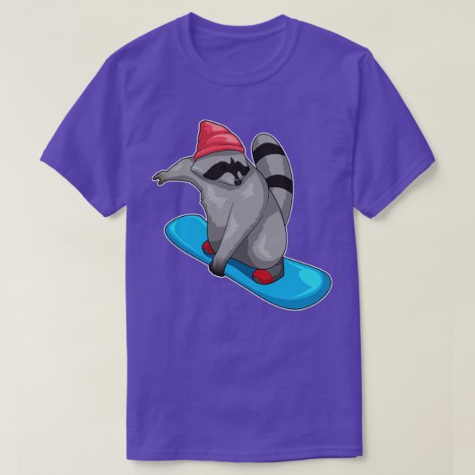 ラクーン スノーボード 冬のスポーツ Tシャツ (デザイン正面)