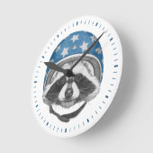 ラクーン・ダレデビル ラウンド壁時計 (傾斜)