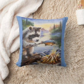 ラクーン・フィッシュ・ディナー クッション (ブランケット)