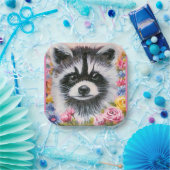 ラクーン&フラワーズ紙プレート ペーパープレート (パーティー)