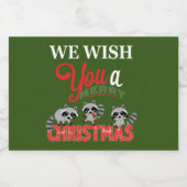 ラクーン・メリー・クリスマス スパークリングワインラベル (シングルラベル)