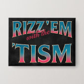 ラクーンTismでRizz Em メメ 自閉症 楽しい アライグマ 缶バッジ (正面)