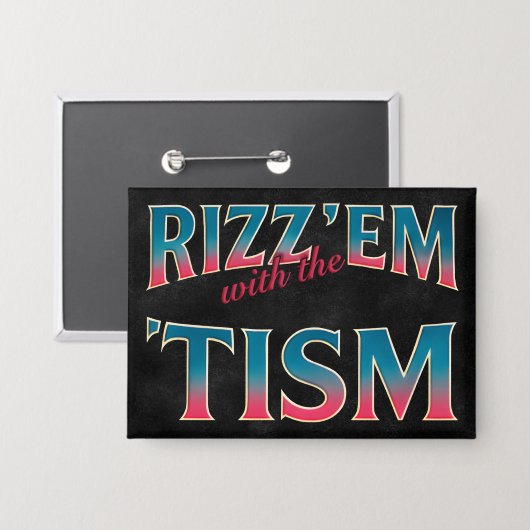 ラクーンTismでRizz Em メメ 自閉症 楽しい アライグマ 缶バッジ (正面/裏面)