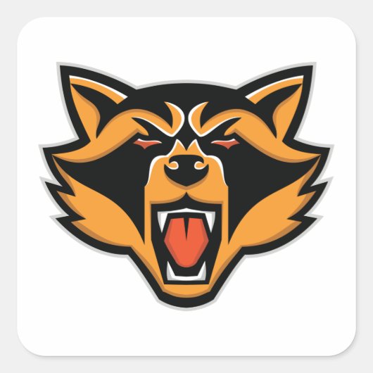 ラク怒ーン顔スクエアステッカー スクエアシール (正面)