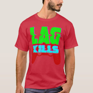 ラグでイライラするゲーマーの面白デザインGIF Tシャツ