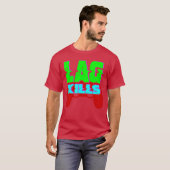 ラグでイライラするゲーマーの面白デザインGIF Tシャツ (正面フル)