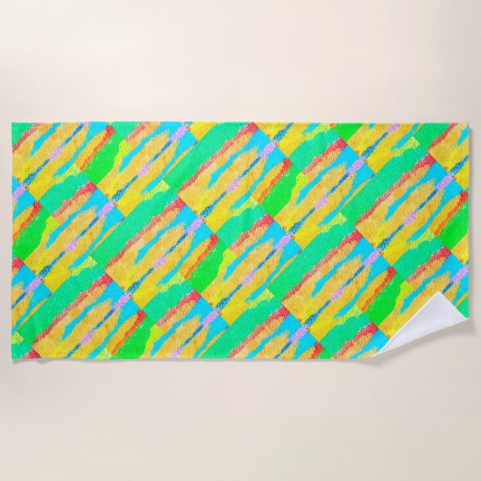 ラグとラッグ抽象芸術ピュア・アート最高 ビーチタオル (正面)