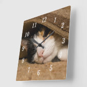 ラグの壁時計の下のカリコ スクエア壁時計 (傾斜)