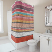 ラグの豊かさ：メキシコのペルー質感 シャワーカーテン (インサイチュ)