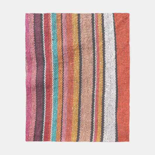 ラグの豊かさ：メキシコのペルー質感 フリースブランケット (正面)