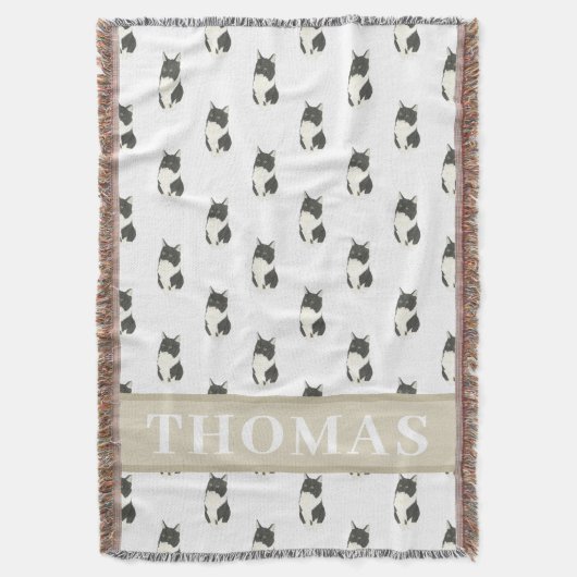 ラグアムフィン タキシード 国内中毛の猫 スローブランケット (正面縦)