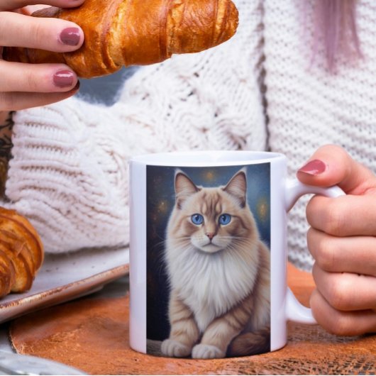 ラグエレガントドールキャッ絵画ト コーヒーマグカップ