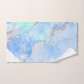 ラグジュアアクアブルースパークルマーブルカスタムアングル バスタオルセット (ハンドタオル)