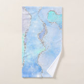 ラグジュアアクアブルー輝く大理石カスタム2タオルセット バスタオルセット (ハンドタオル)