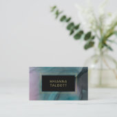 ラグジュアインクウォッシュジュエリートーンマーブルパターン 名刺 (スタンド正面)