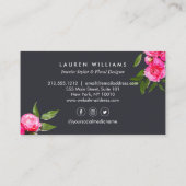 ラグジュアウはっきりしたォーターカラーバラオングレー 名刺 (裏面)