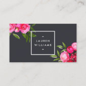 ラグジュアウはっきりしたォーターカラーバラオングレー 名刺 (正面)