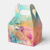 ラグジュアウォーターカラーピンクブルーと金ゴールド抽象芸術 フェイバーボックス (正面サイド)
