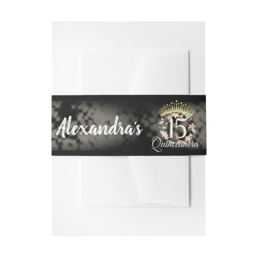 ラグジュアエレガントスブラックアンドホワイトキンセアニェラ 招待状ベリーバンド (正面例)