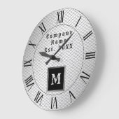 ラグジュアエレガントリーシルバーメモノグラムのタル ラージ壁時計 (傾斜)