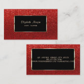 ラグジュアエレガントリースタイリッシュ,プロフェッショナル，赤の輝き 名刺 (正面/裏面)
