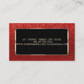 ラグジュアエレガントリースタイリッシュ,プロフェッショナル，赤の輝き 名刺 (裏面)