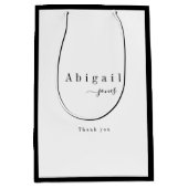 ラグジュアエレガントリーミニマリストスクリプト名パーソナライズされた ミディアムペーパーバッグ (正面)