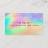 ラグジュアエレガントリーモダン、レインボーホログラフィック、ドリップ 名刺 (裏面)
