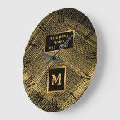 ラグジュアエレガントリー金ゴールドブラックウェモノグラムのーブ ラージ壁時計 (傾斜)