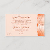 ラグジュアグラムサーモン華美ジュエきらめくリーイニシャル 名刺 (裏面)