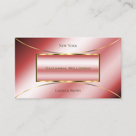 ラグジュアグラムルビーレッドグラマラス金ゴールドデコールシック 名刺 (正面)