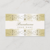 ラグジュアグラム金ゴールドとクリー華美ム縁どア装飾 名刺 (正面)