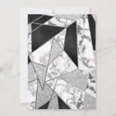 ラグジュアスシルバーブラックグリッタージオマ結婚ーブルズ 招待状 (裏面)