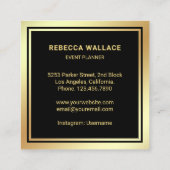 ラグジュアスブラックゴールドフォイルシャンデリアイベントプランナー スクエア名刺 (裏面)