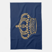 ラグジュアス金ゴールドクラウン海軍 キッチンタオル (縦)