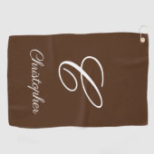 ラグジュアパーソナライズされたスネーム+イニシャルゴルフタオル ゴルフタオル (横)