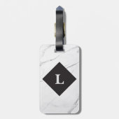 ラグジュアパーソナライズされたスホワイト大理石ラゲージタグ ラゲッジタグ (裏面縦)