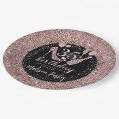 ラグジュアパーソナライズされたリー35th誕生日グリッター ペーパープレート (アングル)