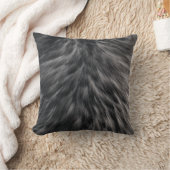 ラグジュアフェイクリーファープリントブラックグレーミンクアニマルヘア  クッション (ブランケット)