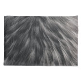 ラグジュアフェイクリーファープリントブラックグレーミンクアニマルヘア  枕カバー (裏面)