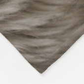 ラグジュアフェイクリーファープリントベージュタンミンクアニマルヘア  フリースブランケット (角)